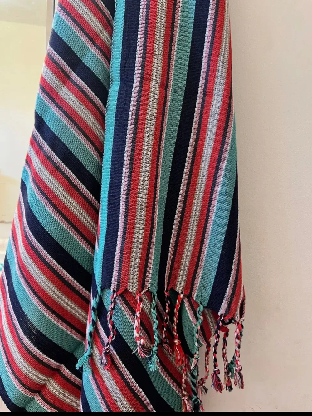 Striped Multicolor Woven Towel New With Tags 2 Side Beach Towel Travel Towel